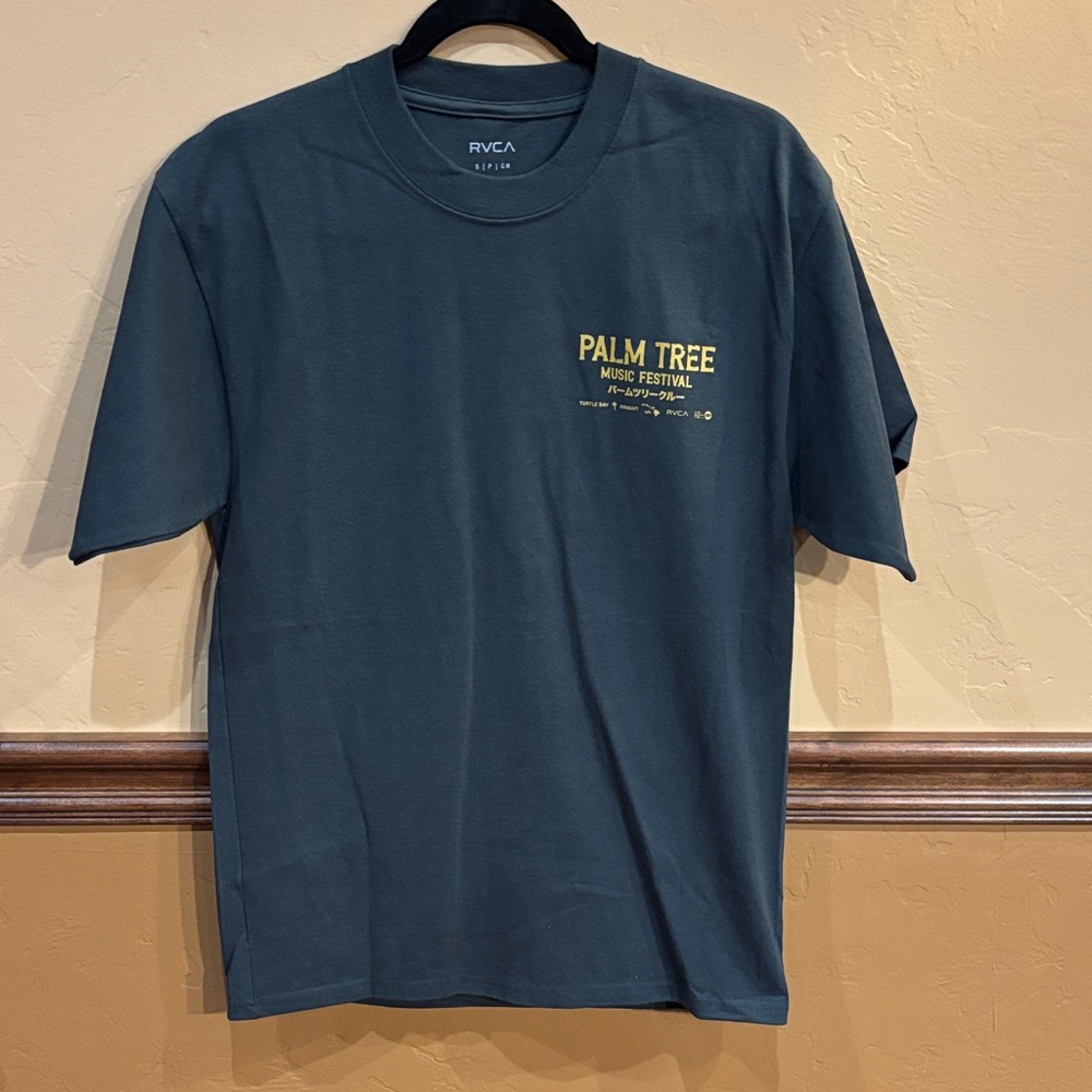 RVCA Teal Palm Tree Music Festival Graphic Men's T-Shirt